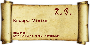 Kruppa Vivien névjegykártya